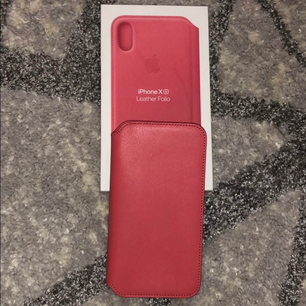 Apple leather iPhone X/XS folio case pink